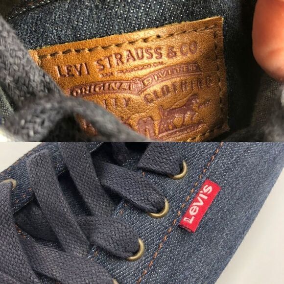 Levi's Men's Blue Denim Sneakers Lace Up Shoes Size 9 Worn Once - Picture 11 of 14